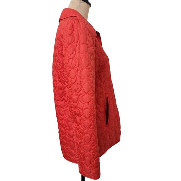 Coach Size S Pomegranate Orange Red Lightweight Quilted Jacket, Gently Used Cond - Picture 7 of 14